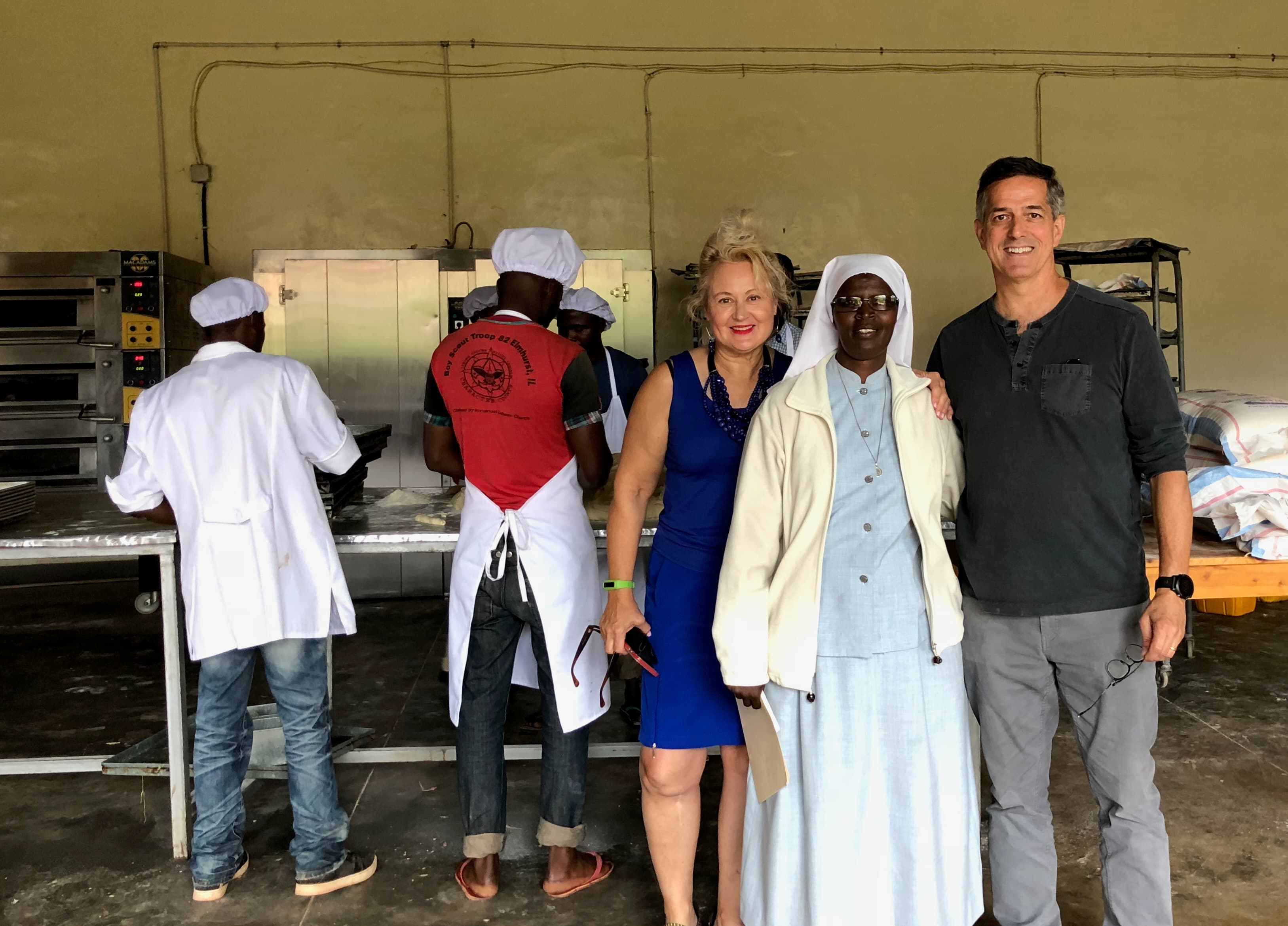 Carolina and Ernie at a Rwanda bakery